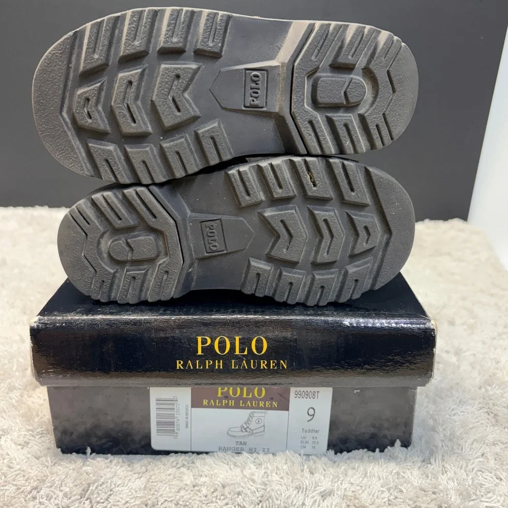 Polo Ralph Lauren‎ Ranger Hi II Tan Leather Toddler Boots Size 9 990908T
